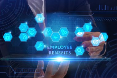 Ekonomi, teknoloji, Internet ve ağ kavramı. Genç busine