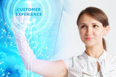 Ekonomi, teknoloji, Internet ve ağ kavramı. Genç busine