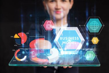 Ekonomi, teknoloji, Internet ve ağ kavramı. Genç busine