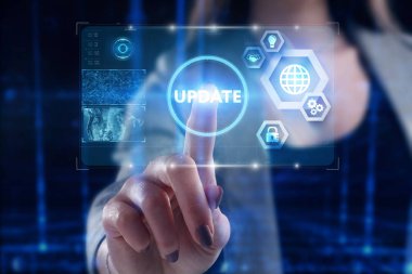 Ekonomi, teknoloji, Internet ve ağ kavramı. Genç busine