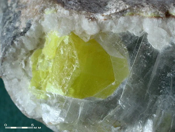 crystal sulfur in transparent gypsum Samara