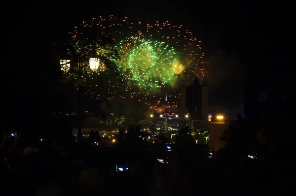 Ukrainian fireworks festival, Odessa city — Stock Photo, Image