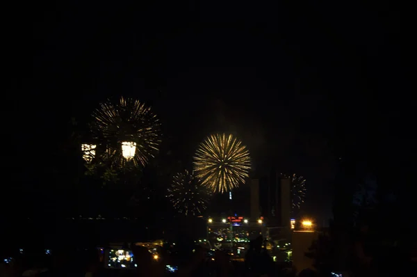 Ukrainian fireworks festival, Odessa city — Stock Photo, Image