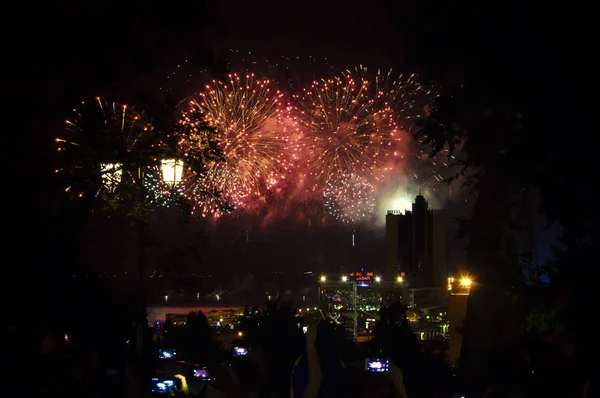 Ukrainian fireworks festival, Odessa city — Stock Photo, Image