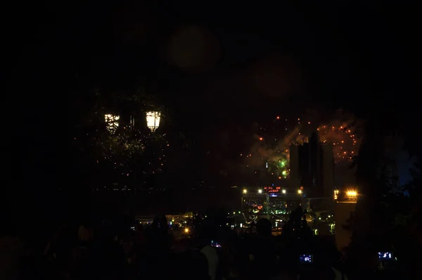 Festival de fogos de artifício ucraniano, cidade de Odessa — Fotografia de Stock