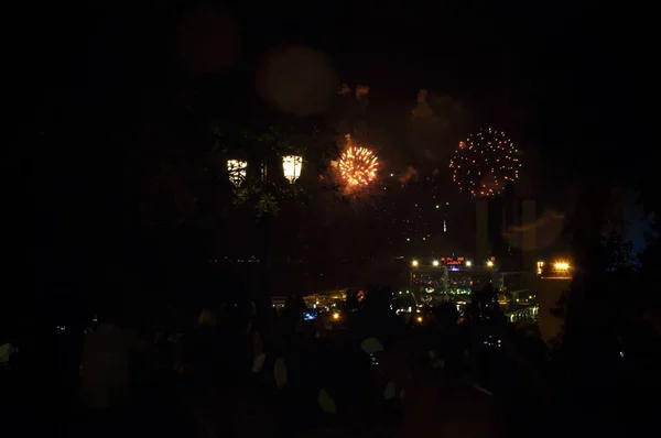 Festival de fogos de artifício ucraniano, cidade de Odessa — Fotografia de Stock