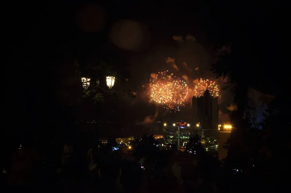 Ukrainian fireworks festival, Odessa city — Stock Photo, Image