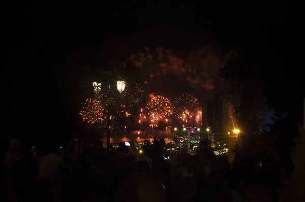 Ukrainian fireworks festival, Odessa city — Stock Photo, Image