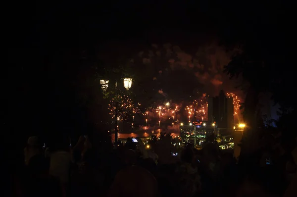 Festival de fogos de artifício ucraniano, cidade de Odessa — Fotografia de Stock