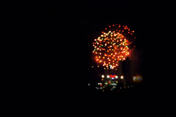 Fireworks festival blurred bokeh — Stock Photo, Image
