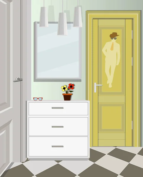 Corridor interieur achtergrond. Ontwerpen van oude gang. Hal illustratie. — Stockvector