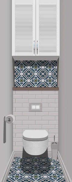 Fürdőszoba design, belső szoba, fürdőszoba ikon, szimbólum bútorok, fürdőszoba illusztráció — Stock Vector