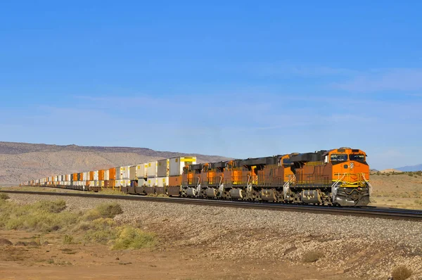 freight train loaded with containers