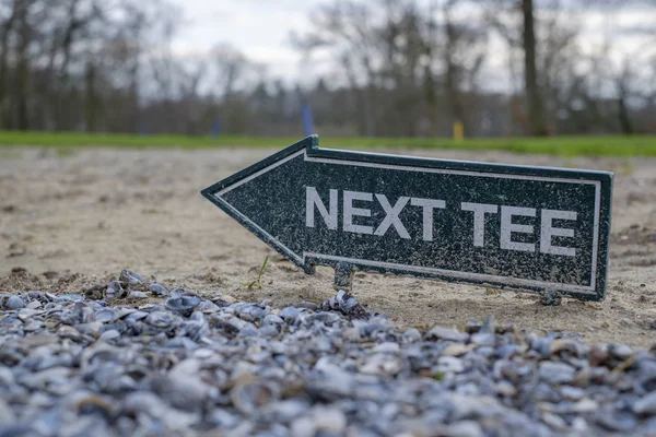 Next tee sign on the golf course — Stock Photo, Image