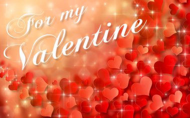 Sevgililer günü kalp arka plan illüstrasyon