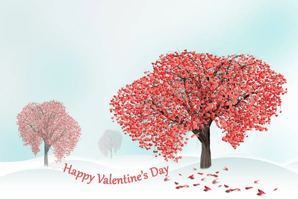 Love tree full of heart shaped leaves — Stock Photo, Image