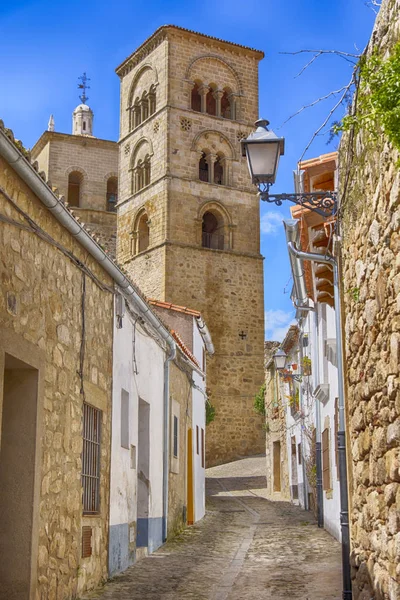 caceres, İspanya, Trujillo köy sokak parke taşı조약돌 마을의 trujillo 카 세 레 스, 스페인에서 거리