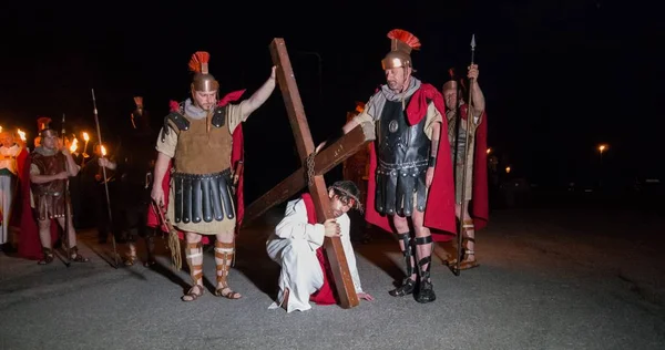Re-enactment of the way of the cross — Stock Photo, Image