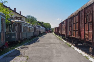 Trieste (İtalya), eski tramvaylar ve trenler (29 Nisan 2017)