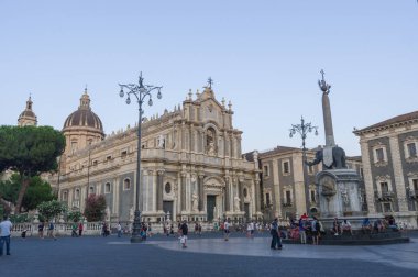 Catatania, İtalya, 18 Temmuz 2017 - Piazza Del Duomo