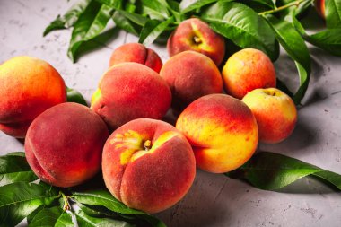 Taze şeftali, şeftali meyve arka plan, tatlı şeftali, grup p