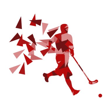 Floorball adam oyuncu yere hokey arka plan illustrati