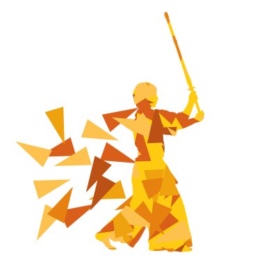 Kendo savaşçı vektör arka plan soyut illüstrasyon kavramı ma