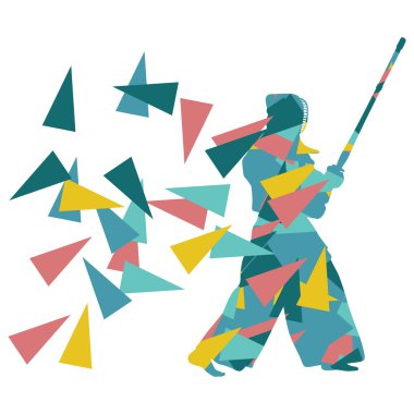 Kendo savaşçı vektör arka plan soyut illüstrasyon kavramı ma