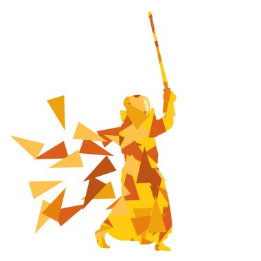 Kendo savaşçı vektör arka plan soyut illüstrasyon kavramı ma