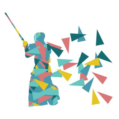 Kendo savaşçı vektör arka plan soyut illüstrasyon kavramı ma