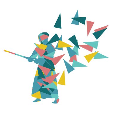 Kendo savaşçı vektör arka plan soyut illüstrasyon kavramı ma