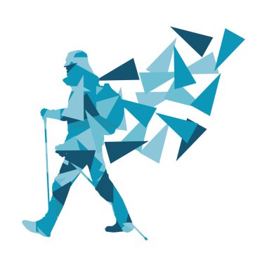 Yürüyüş ve kişi vektör arka plan Kuzey yürüyüşü konsantrasyon soyut