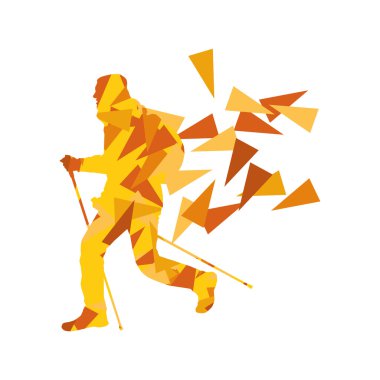 Yürüyüş ve kişi vektör arka plan Kuzey yürüyüşü konsantrasyon soyut