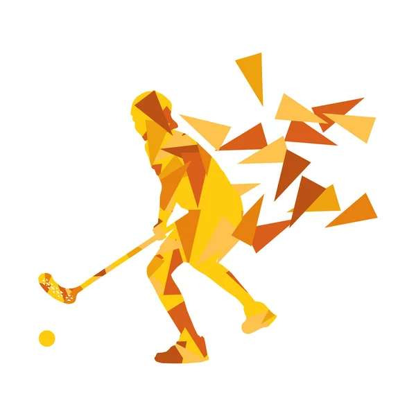 Floorball man player floor hockey abstract background illustrati — Stock Vector