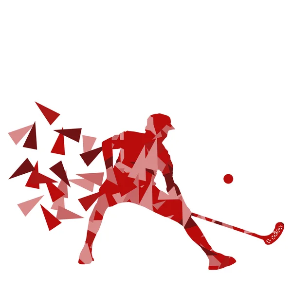 Floorball man player floor hockey abstract background illustrati — ストックベクタ