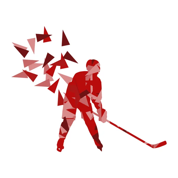 Hockey sur glace joueur vecteur arrière-plan concept abstrait fait de pol — Image vectorielle