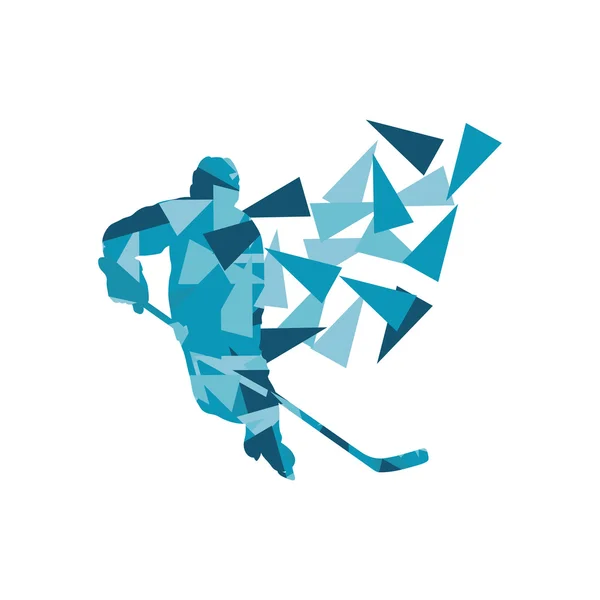 Hielo jugador de hockey vector fondo abstracto concepto hecho de pol — Archivo Imágenes Vectoriales