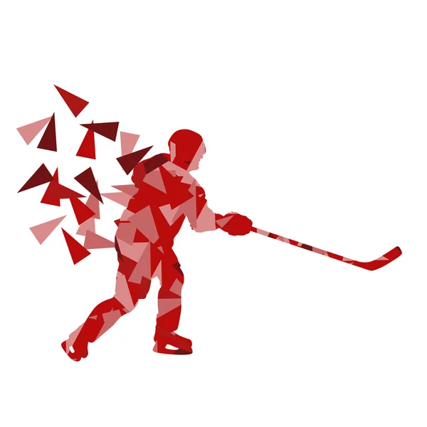 Ice hockey player vector background abstract concept made of pol — ストックベクタ