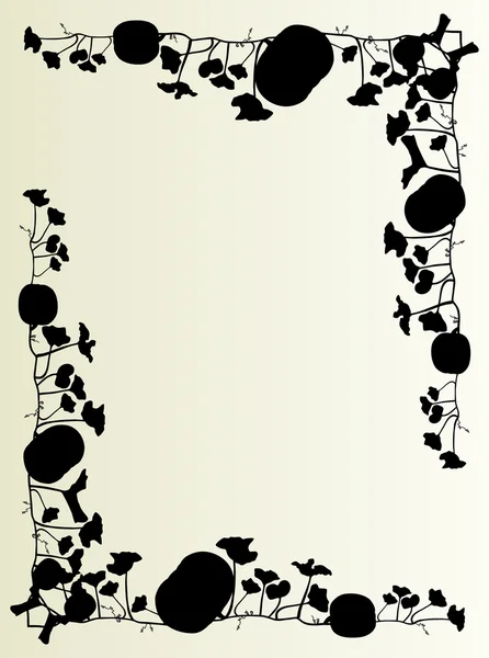 南瓜叶植物复古矢量背景绿色角装饰 — 图库矢量图片