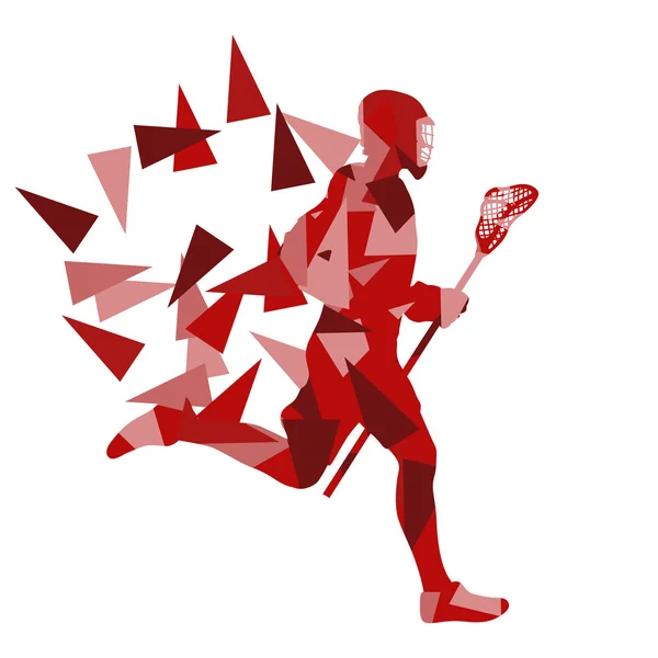 Lacrosse player abstract vector background illustration made of — ストックベクタ