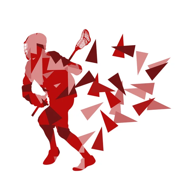 Lacrosse player abstract vector background illustration made of — ストックベクタ