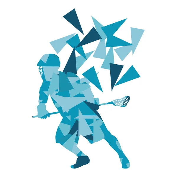 Lacrosse player abstract vector background illustration made of — Διανυσματικό Αρχείο