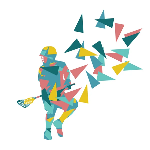 Lacrosse Player abstrakte Vektor Hintergrund Illustration aus — Stockvektor