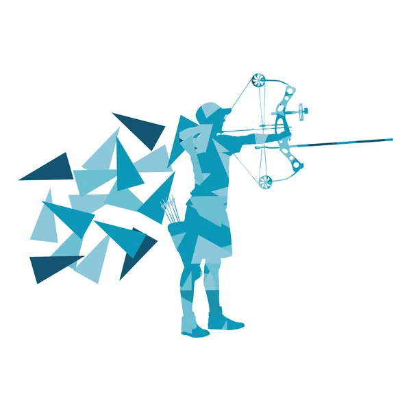 Archery man archer training with bow vector background concept m — Stockový vektor