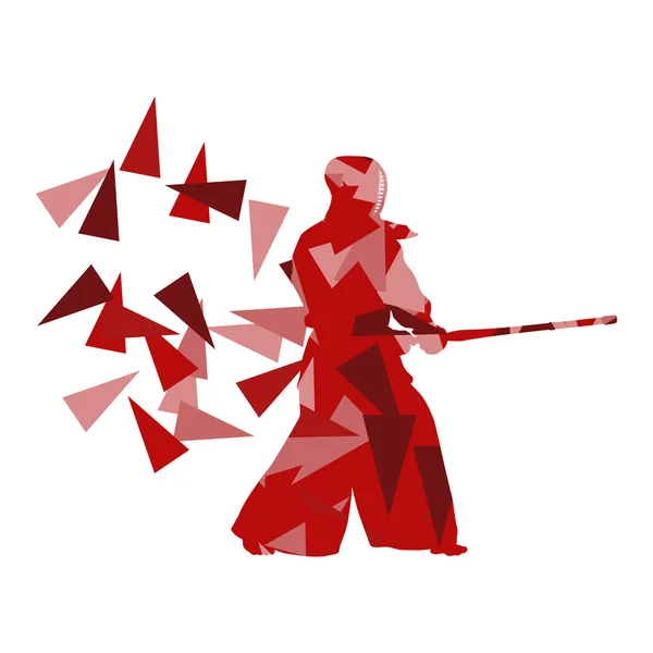 Kendo fighter vector background abstract illustration concept ma — Stock vektor