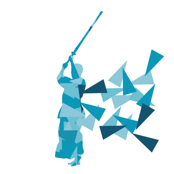 Kendo combattant vectoriel arrière-plan abstrait illustration concept ma — Image vectorielle