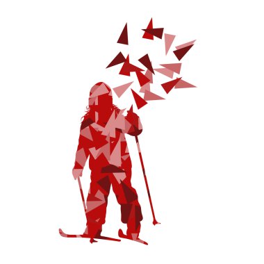 Kayak çocuk kayakçı vektör arka plan soyut illüstrasyon kavramı