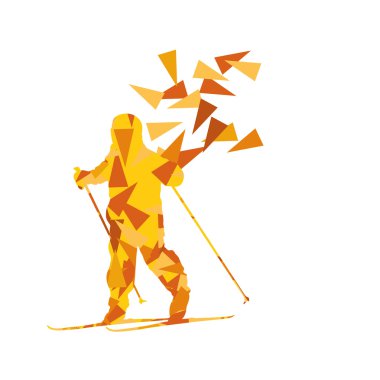 Kayak çocuk kayakçı vektör arka plan soyut illüstrasyon kavramı