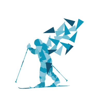 Kayak çocuk kayakçı vektör arka plan soyut illüstrasyon kavramı