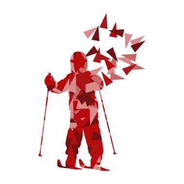 Kayak çocuk kayakçı vektör arka plan soyut illüstrasyon kavramı